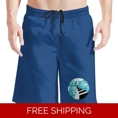 Le Studio Custom 3D Men's Beach Shorts Piano Window
